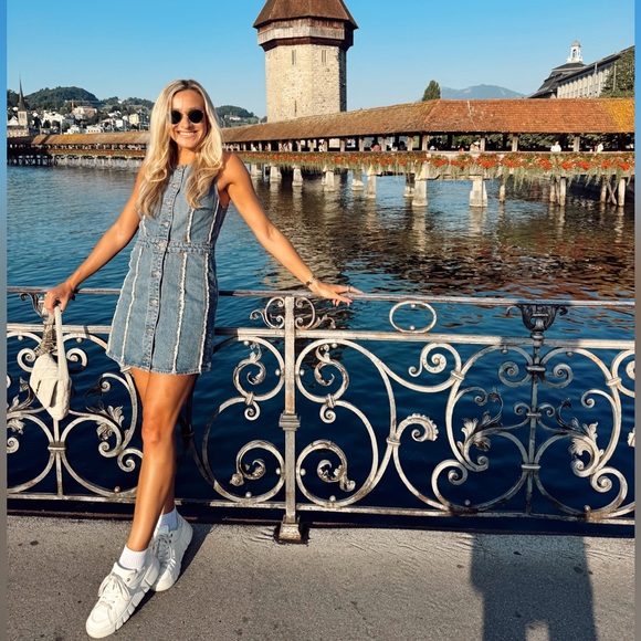 RE/DONE Denim Fray Dress - Picture 1 of 15